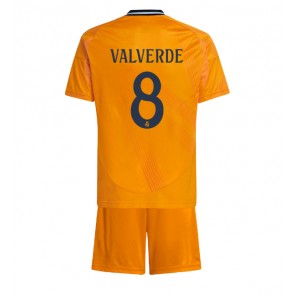 Billiga Real Madrid Federico Valverde #8 Bortatröja Barn 2024-25 Kortärmad (+ Korta byxor)